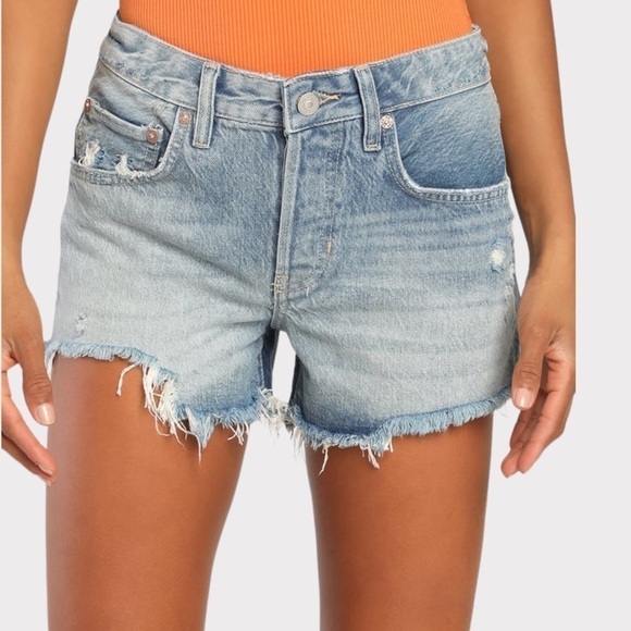 Free People Good Times Distressed Cutoff Denim Shorts Beach Bum NWT - Picture 1 of 14